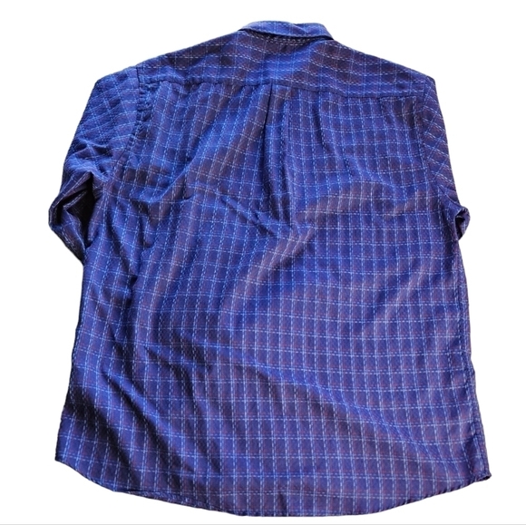 F/X Fusion men's long sleeve button front blue & red plaid shirt size XL - Picture 2 of 9